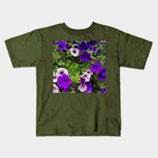 White And Blue Violets Field Kids T-Shirt